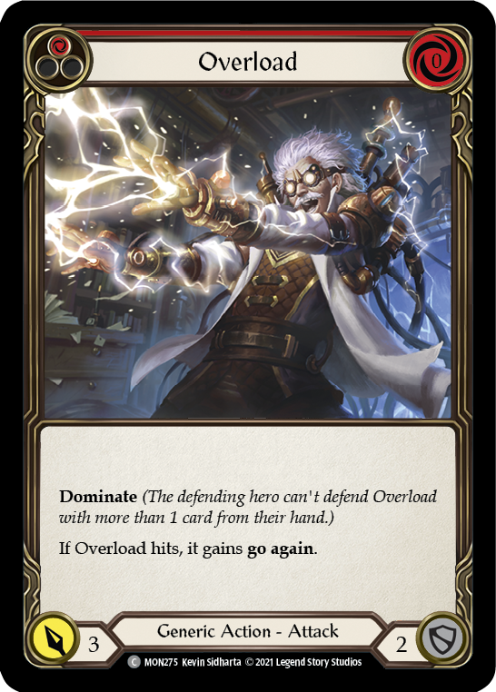 Overload (Red) (Rainbow Foil) [MON275-RF] 1st Edition Rainbow Foil | Gam3 Escape