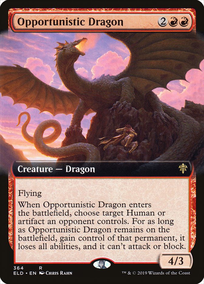 Opportunistic Dragon (Extended Art) [Throne of Eldraine] | Gam3 Escape