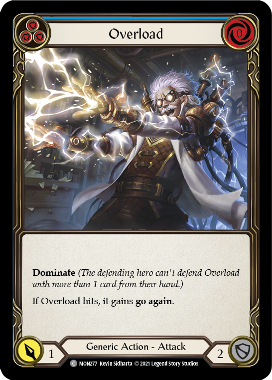 Overload (Blue) (Rainbow Foil) [MON277-RF] 1st Edition Rainbow Foil | Gam3 Escape