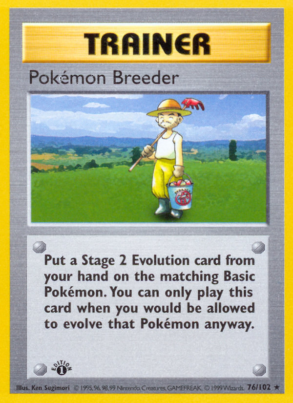 Pokemon Breeder (76/102) (Shadowless) [Base Set 1st Edition] | Gam3 Escape