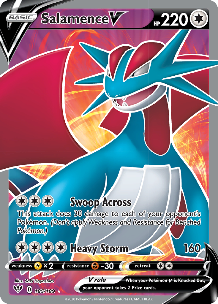 Salamence V (185/189) [Sword & Shield: Darkness Ablaze] | Gam3 Escape