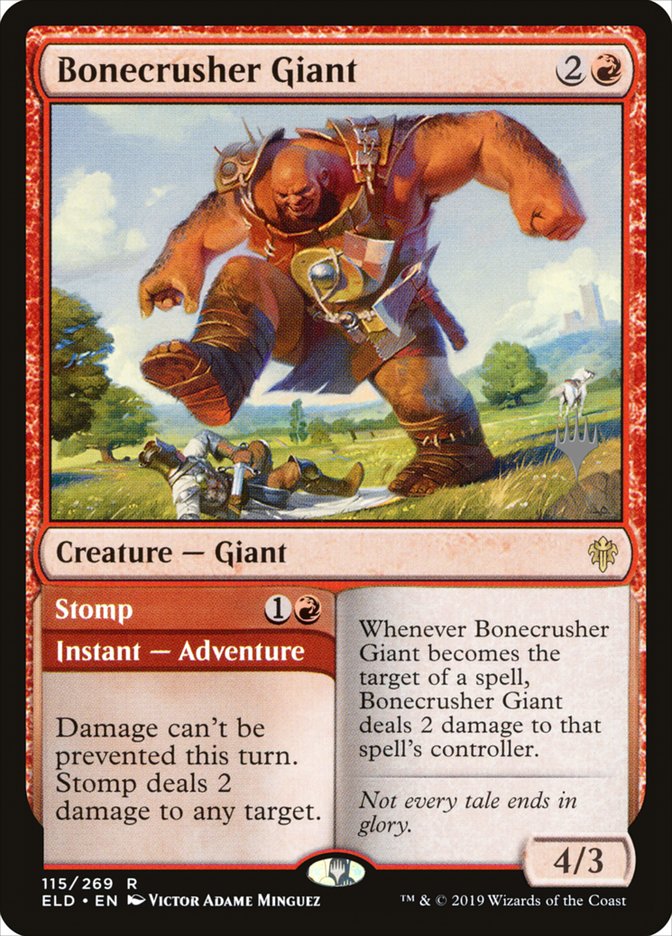 Bonecrusher Giant // Stomp (Promo Pack) [Throne of Eldraine Promos] | Gam3 Escape