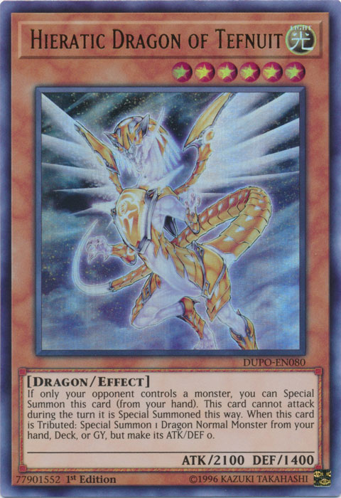 Hieratic Dragon of Tefnuit [DUPO-EN080] Ultra Rare | Gam3 Escape