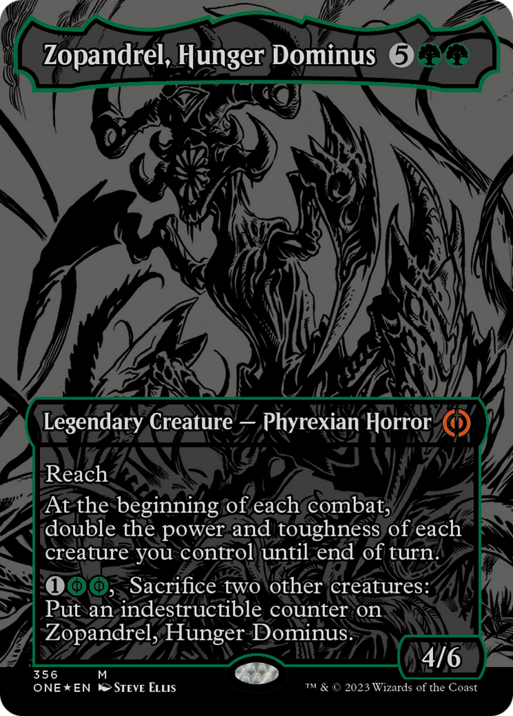 Zopandrel, Hunger Dominus (Oil Slick Raised Foil) [Phyrexia: All Will Be One] | Gam3 Escape