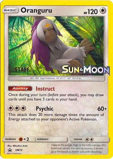 Oranguru (SM13) (Staff Prerelease Promo) [Sun & Moon: Black Star Promos] | Gam3 Escape