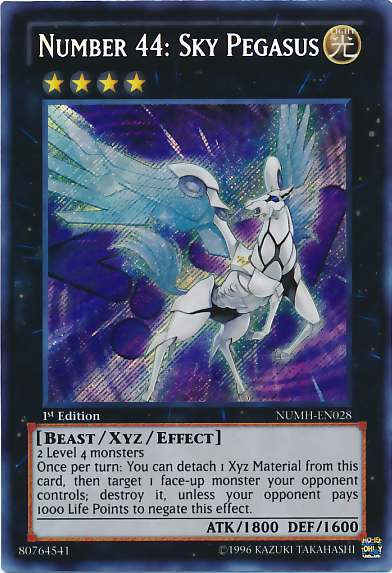 Number 44: Sky Pegasus [NUMH-EN028] Secret Rare | Gam3 Escape