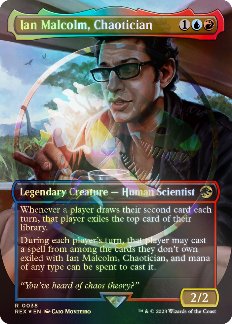 Ian Malcolm, Chaotician Emblem (Borderless) [Jurassic World Collection Tokens] | Gam3 Escape