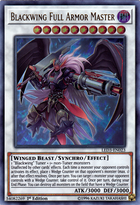 Blackwing Full Armor Master [LED3-EN023] Ultra Rare | Gam3 Escape