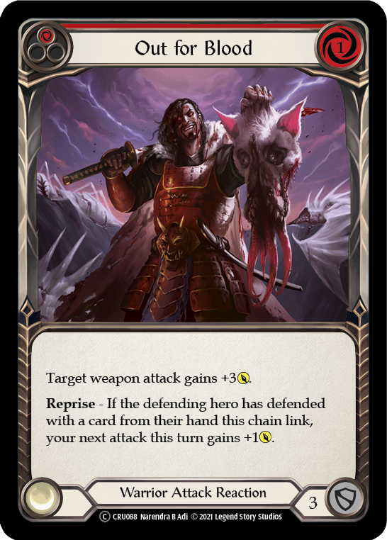 Out for Blood (Red) (Rainbow Foil) [CRU088-RF] Unlimited Rainbow Foil | Gam3 Escape