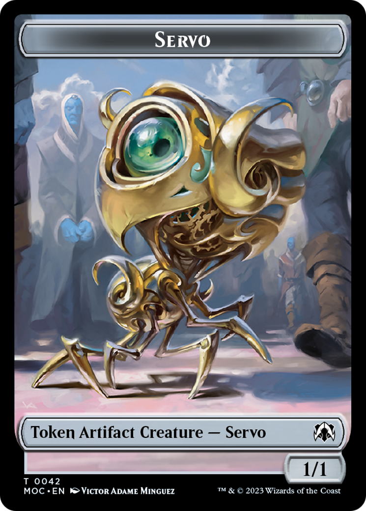 Feather // Servo Double-Sided Token [March of the Machine Commander Tokens] | Gam3 Escape