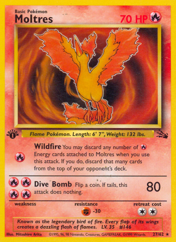 Moltres (27/62) [Fossil 1st Edition] | Gam3 Escape