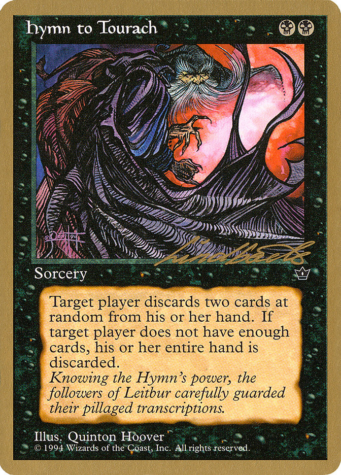 Hymn to Tourach (Cloak) (Leon Lindback) [Pro Tour Collector Set] | Gam3 Escape