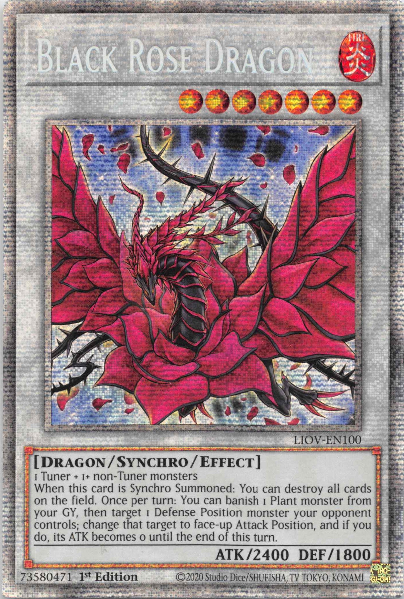Black Rose Dragon [LIOV-EN100] Starlight Rare | Gam3 Escape