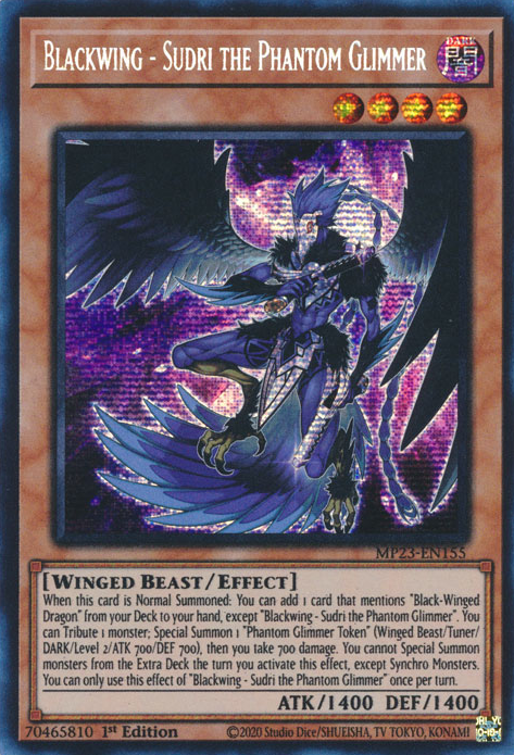 Blackwing - Sudri the Phantom Glimmer [MP23-EN155] Prismatic Secret Rare | Gam3 Escape