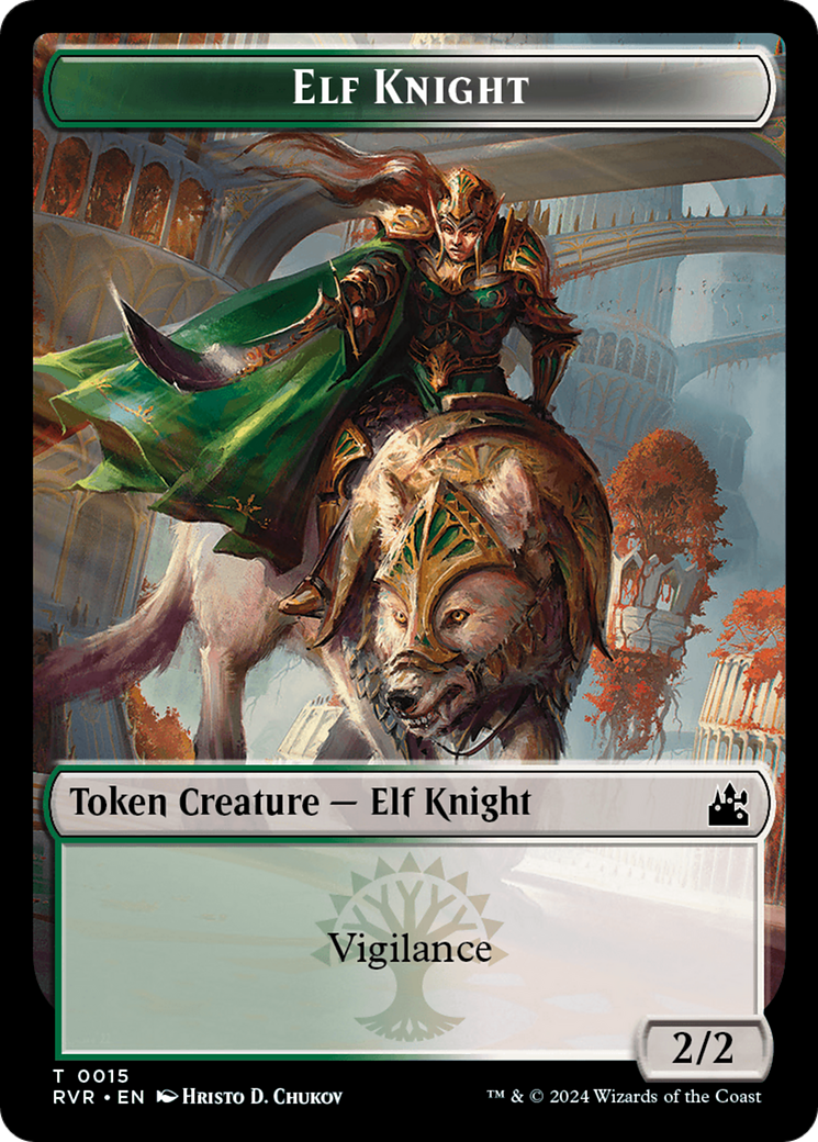 Elf Knight Token [Ravnica Remastered Tokens] | Gam3 Escape