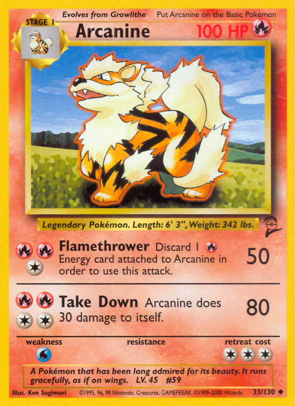 Arcanine (33/130) [Base Set 2] | Gam3 Escape