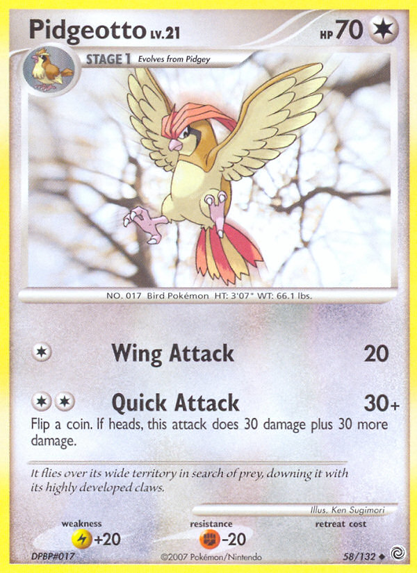 Pidgeotto (58/132) [Diamond & Pearl: Secret Wonders] | Gam3 Escape