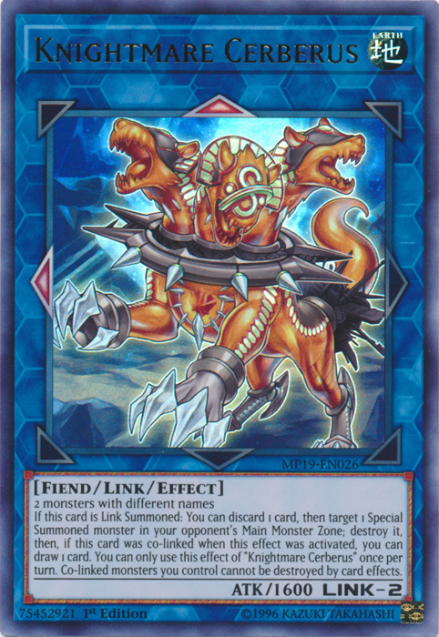 Knightmare Cerberus [MP19-EN026] Ultra Rare | Gam3 Escape