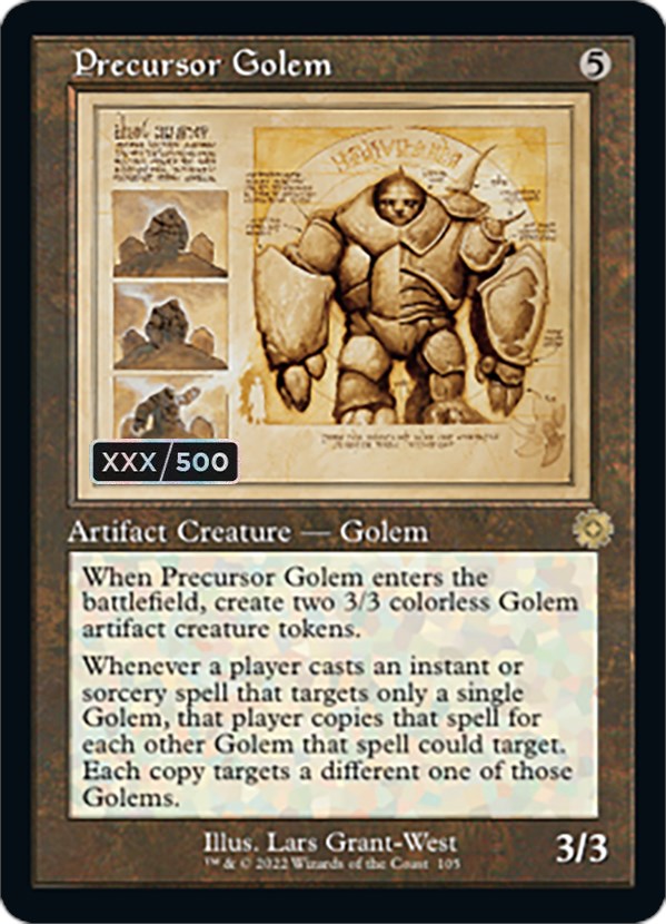 Precursor Golem (Retro Schematic) (Serial Numbered) [The Brothers' War Retro Artifacts] | Gam3 Escape