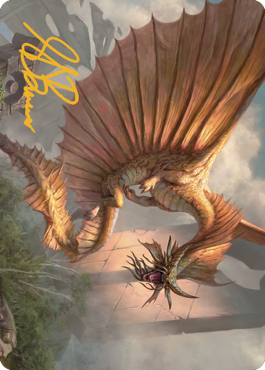 Ancient Gold Dragon Art Card (28) (Gold-Stamped Signature) [Commander Legends: Battle for Baldur's Gate Art Series] | Gam3 Escape