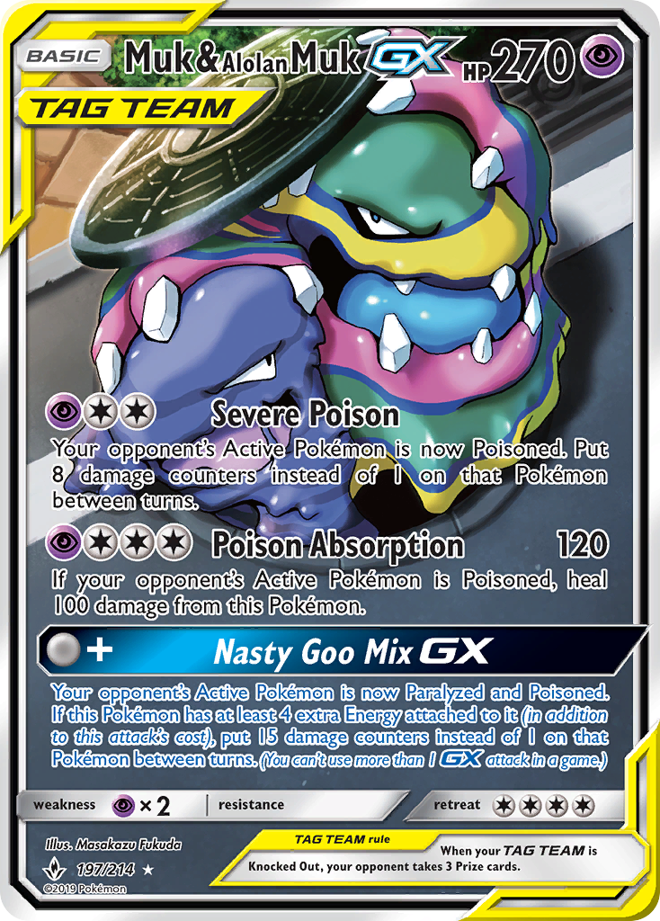 Muk & Alolan Muk GX (197/214) [Sun & Moon: Unbroken Bonds] | Gam3 Escape