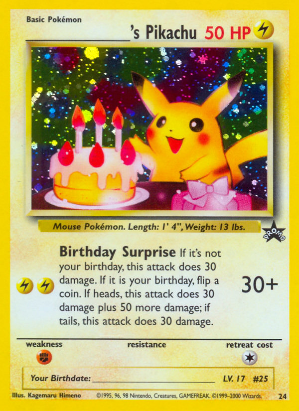 _____'s Pikachu (24) (Birthday Pikachu) [Wizards of the Coast: Black Star Promos] | Gam3 Escape