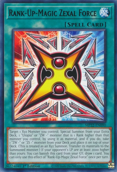 Rank-Up-Magic Zexal Force [MP22-EN090] Rare | Gam3 Escape