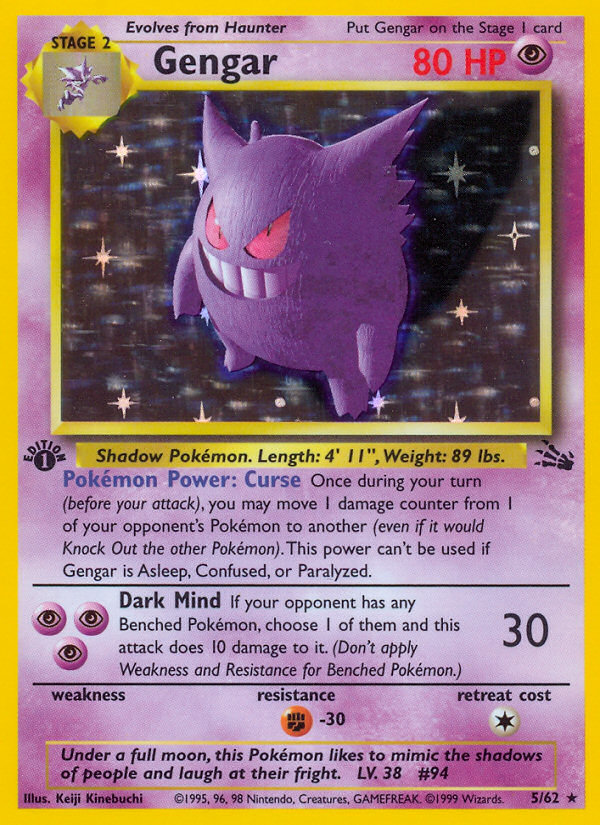 Gengar (5/62) [Fossil 1st Edition] | Gam3 Escape