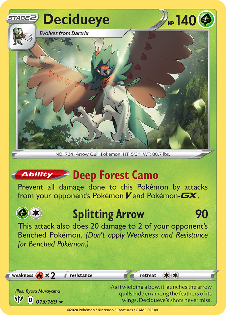 Decidueye (013/189) [Sword & Shield: Darkness Ablaze] | Gam3 Escape