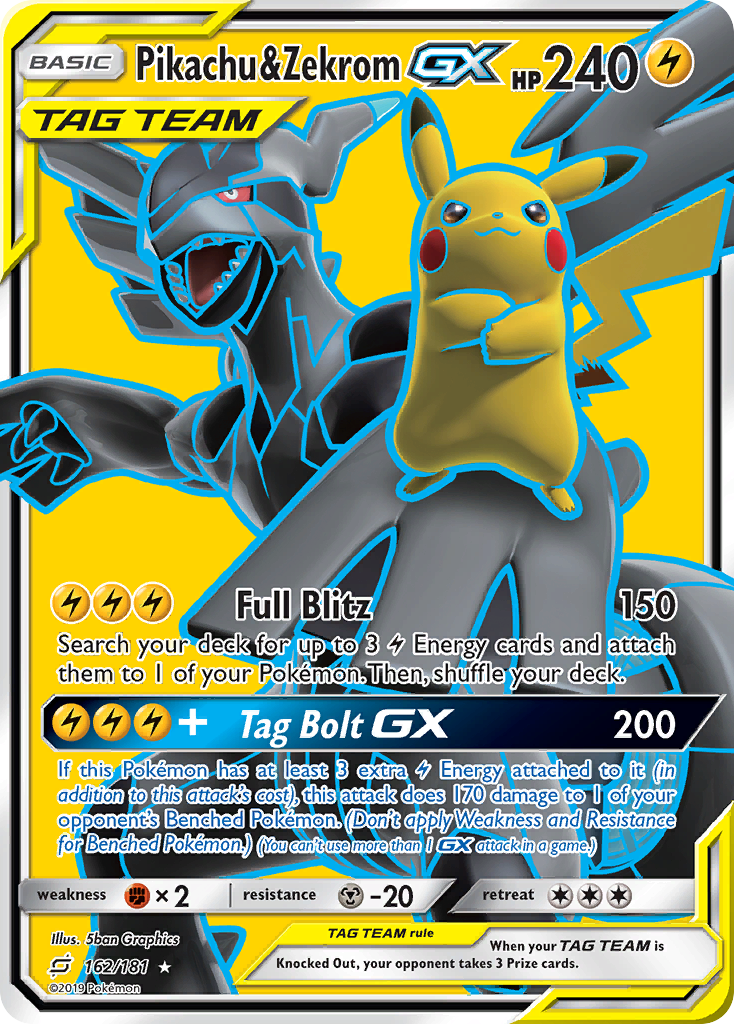 Pikachu & Zekrom GX (162/181) [Sun & Moon: Team Up] | Gam3 Escape