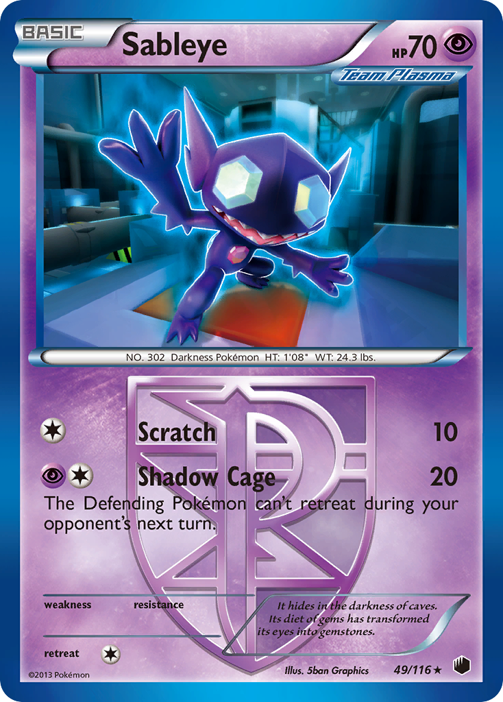 Sableye (49/116) [Black & White: Plasma Freeze] | Gam3 Escape