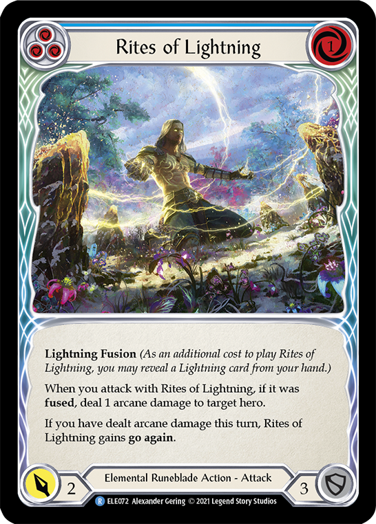 Rites of Lightning (Blue) [ELE072] (Tales of Aria)  1st Edition Rainbow Foil | Gam3 Escape