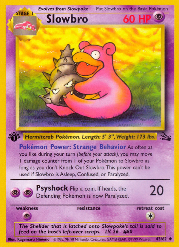 Slowbro (43/62) [Fossil 1st Edition] | Gam3 Escape