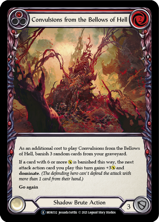 Convulsions from the Bellows of Hell (Red) (Rainbow Foil) [U-MON132-RF] Unlimited Rainbow Foil | Gam3 Escape