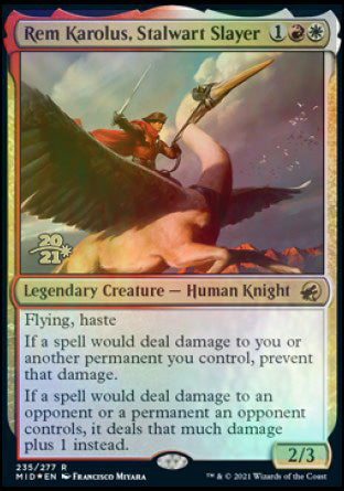 Rem Karolus, Stalwart Slayer [Innistrad: Midnight Hunt Prerelease Promos] | Gam3 Escape