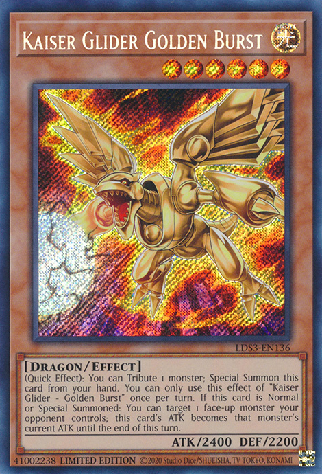 Kaiser Glider Golden Burst [LDS3-EN136] Secret Rare | Gam3 Escape