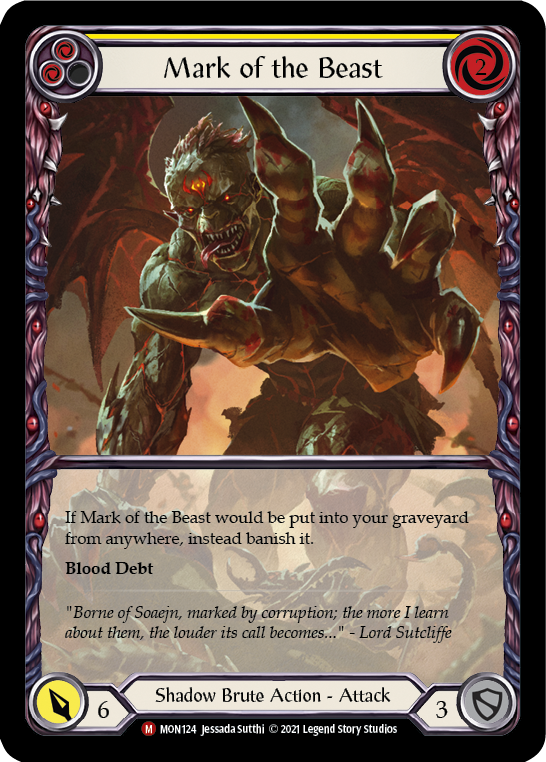 Mark of the Beast (Extended Art Rainbow Foil) [MON124-EA] 1st Edition Rainbow Foil | Gam3 Escape