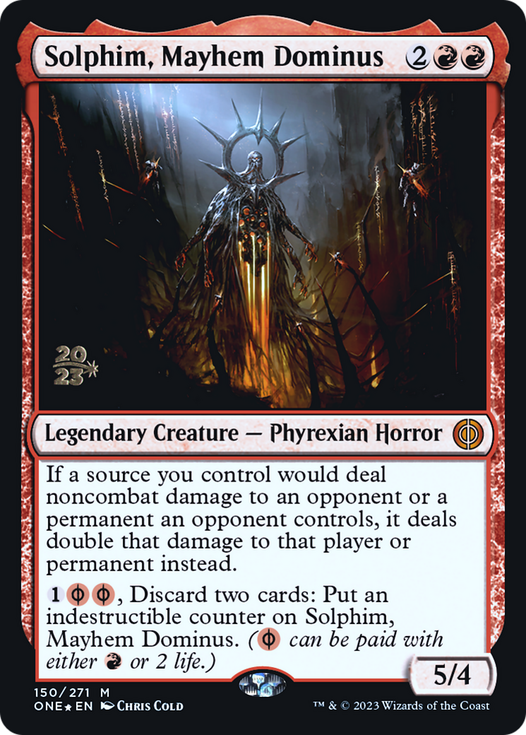Solphim, Mayhem Dominus [Phyrexia: All Will Be One Prerelease Promos] | Gam3 Escape