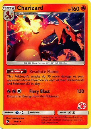 Charizard (3/70) (Charizard Stamp #39) [Battle Academy 2020] | Gam3 Escape