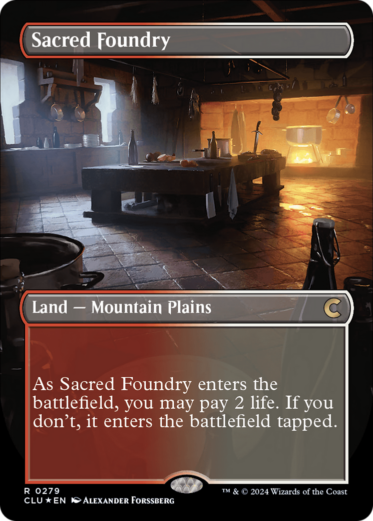Sacred Foundry (Borderless) [Ravnica: Clue Edition] | Gam3 Escape