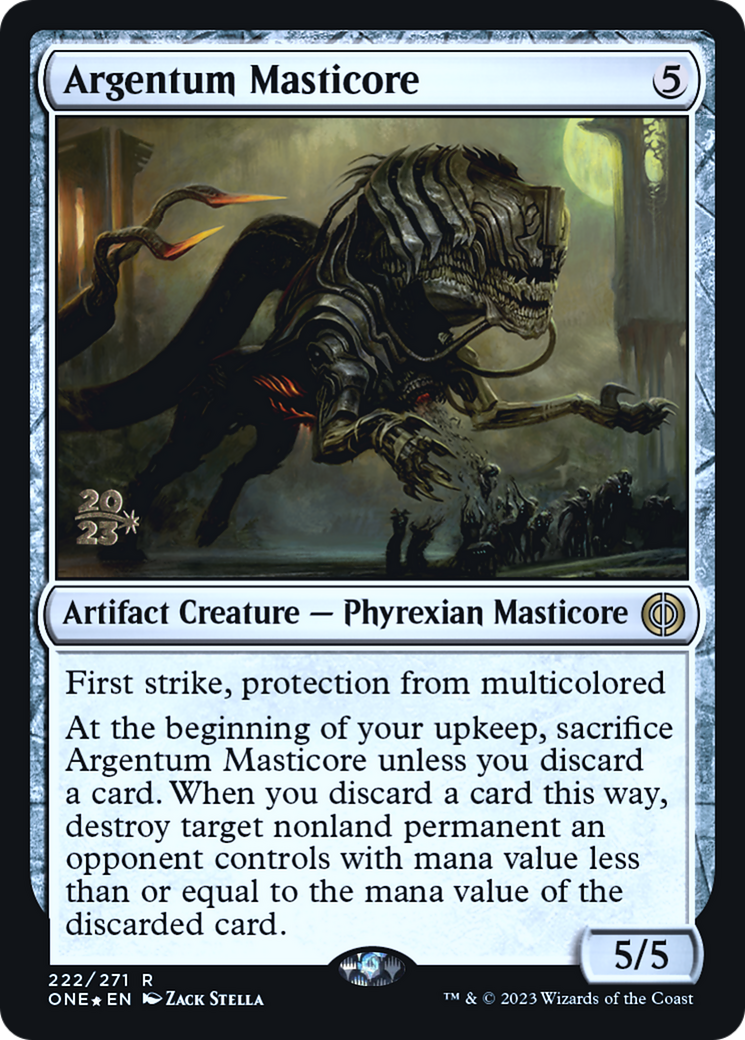 Argentum Masticore [Phyrexia: All Will Be One Prerelease Promos] | Gam3 Escape