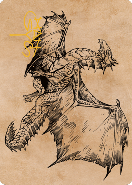 Ancient Bronze Dragon Art Card (58) (Gold-Stamped Signature) [Commander Legends: Battle for Baldur's Gate Art Series] | Gam3 Escape