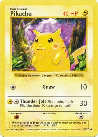 Pikachu (58/102) (Red Cheeks Misprint) [Base Set Shadowless Unlimited] | Gam3 Escape