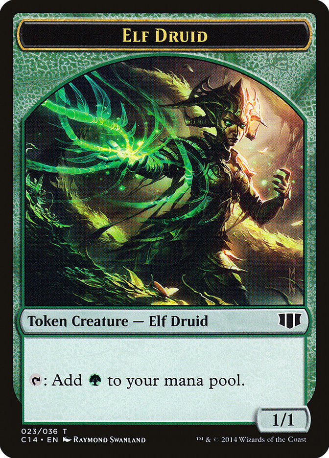 Elf Druid // Beast (020/036) Double-sided Token [Commander 2014 Tokens] | Gam3 Escape