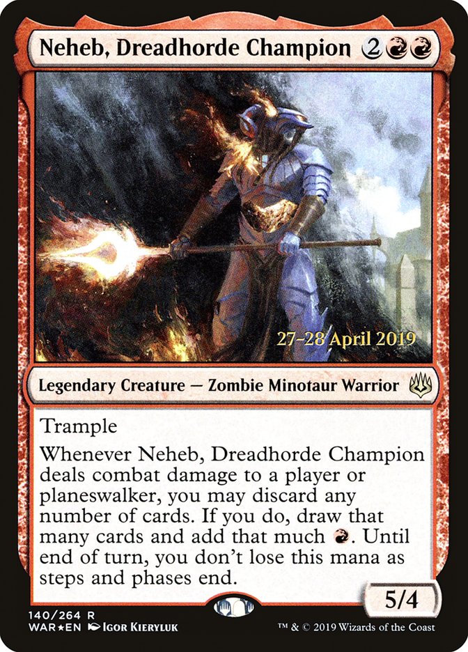 Neheb, Dreadhorde Champion  [War of the Spark Prerelease Promos] | Gam3 Escape