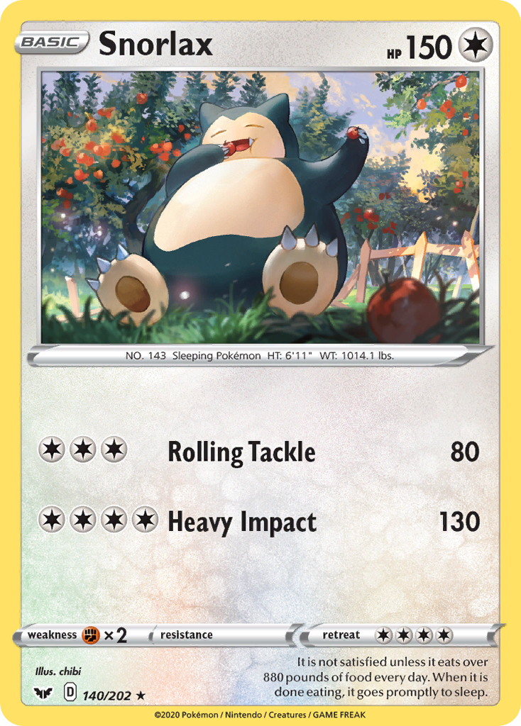 Snorlax (140/202) [Sword & Shield: Base Set] | Gam3 Escape