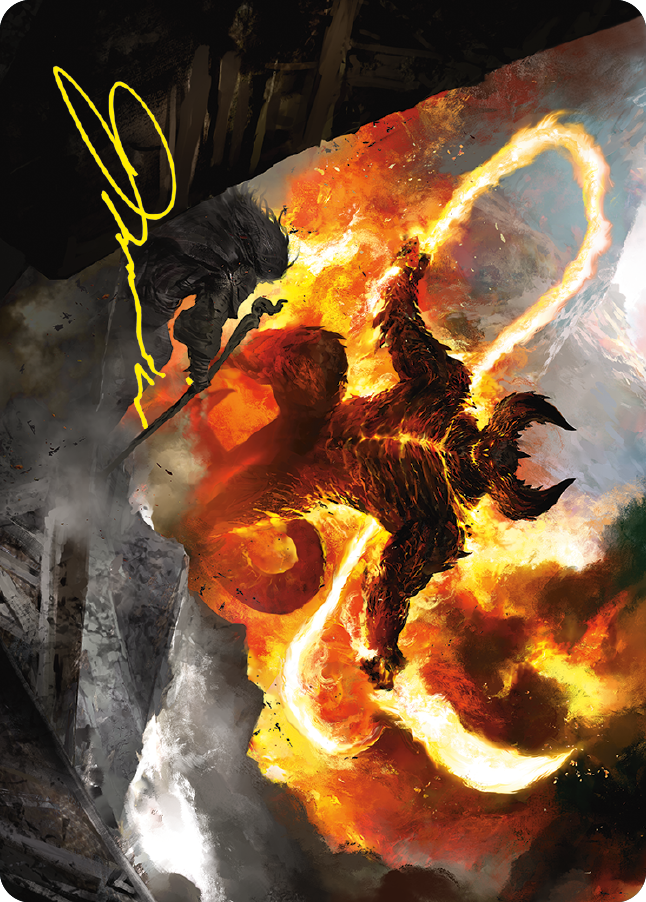 The Balrog, Flame of Udun Art Card (Gold-Stamped Signature) [The Lord of the Rings: Tales of Middle-earth Art Series] | Gam3 Escape