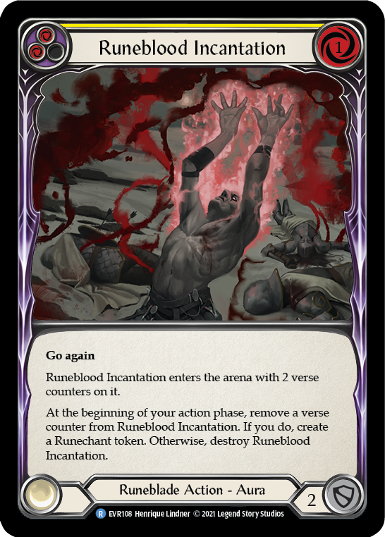 Runeblood Incantation (Yellow) [EVR108] (Everfest)  1st Edition Rainbow Foil | Gam3 Escape