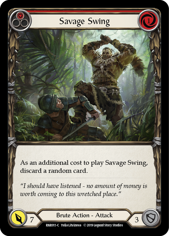 Savage Swing (Red) [RNR011-C] (Rhinar Hero Deck)  1st Edition Normal | Gam3 Escape