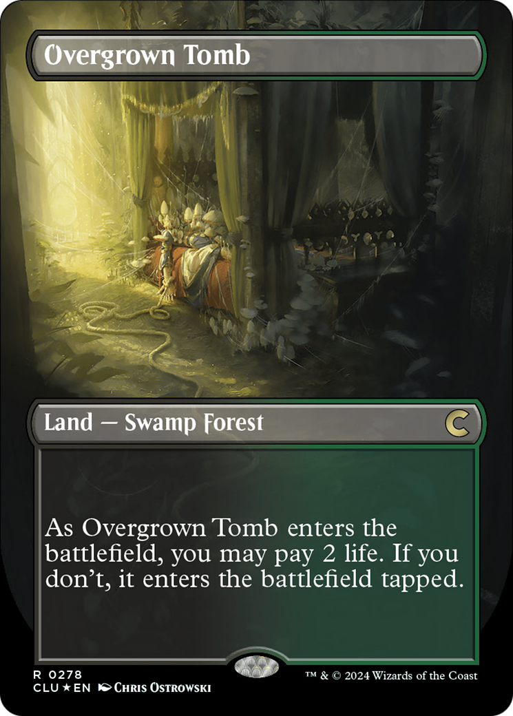 Overgrown Tomb (Borderless) [Ravnica: Clue Edition] | Gam3 Escape